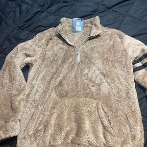 New Gingtto Large Tan Fleece Pullover